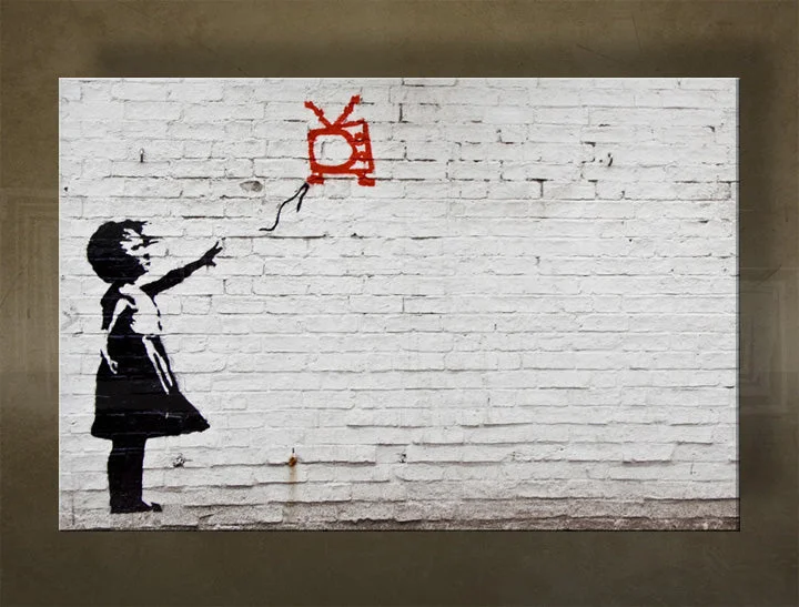 Obraz Banksy – Dievča s televízorom (Girl with TV)